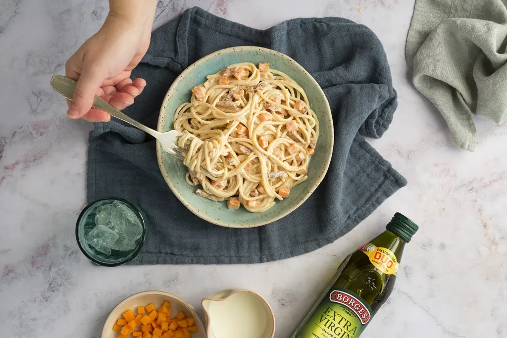 Espaguetis Con Carbonara De Calabaza Borges