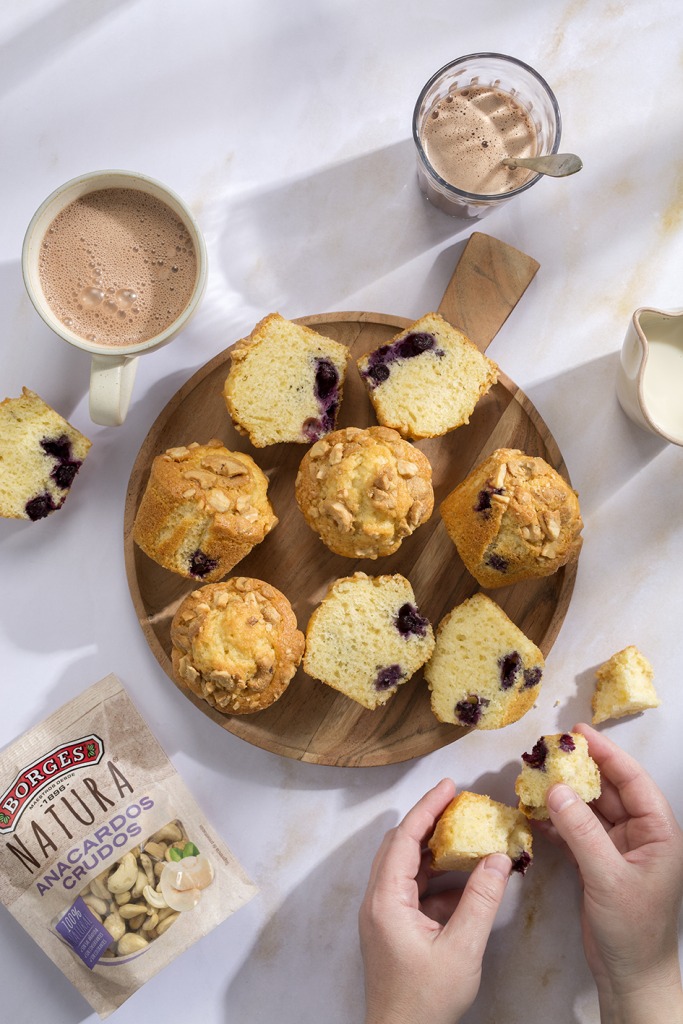 ‘Muffins’ de arándanos y anacardos