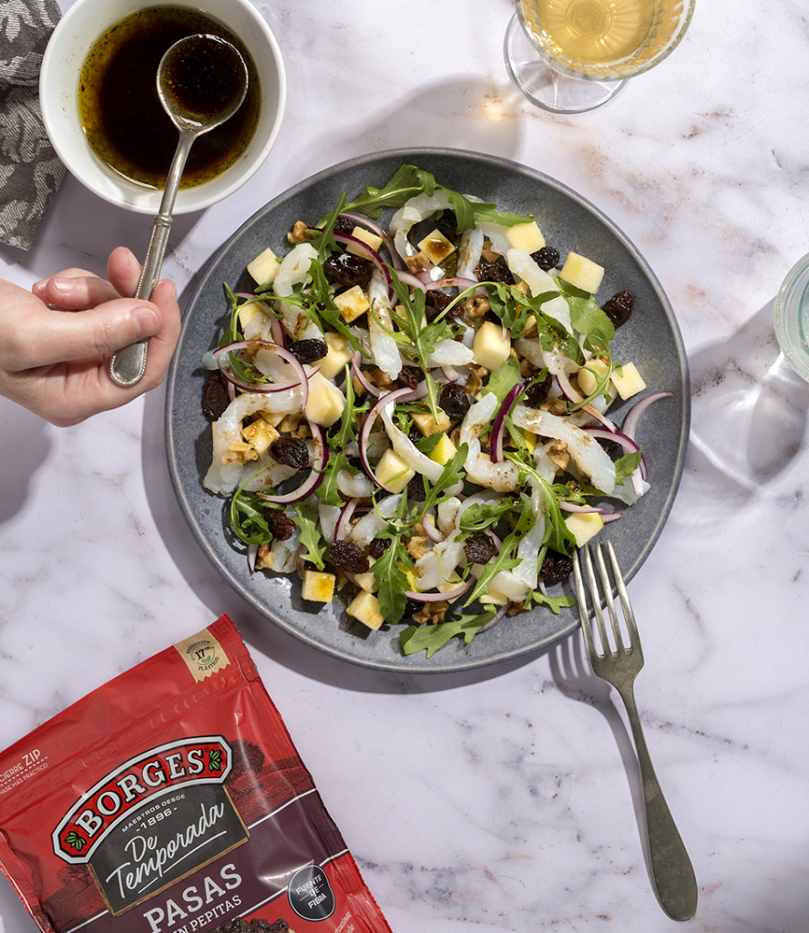 Amanida de bacallà amb vinagreta