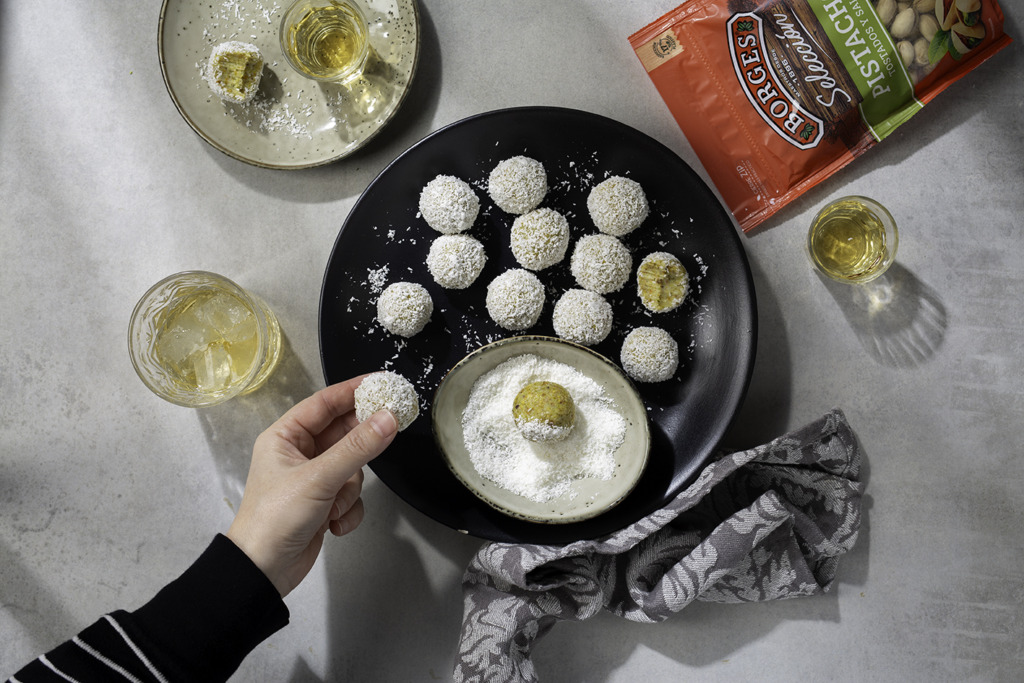 Trufas de chocolate blanco y pistacho
