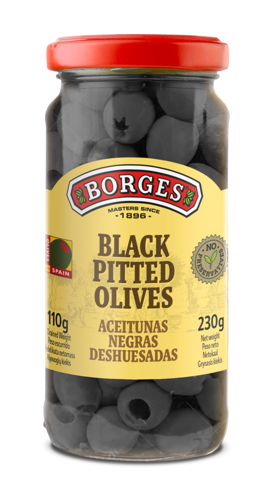 BORGES BLACK PITTED OLIVES