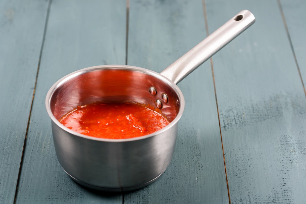 Borges - Preparing Tomato Sauce In Metal Pot