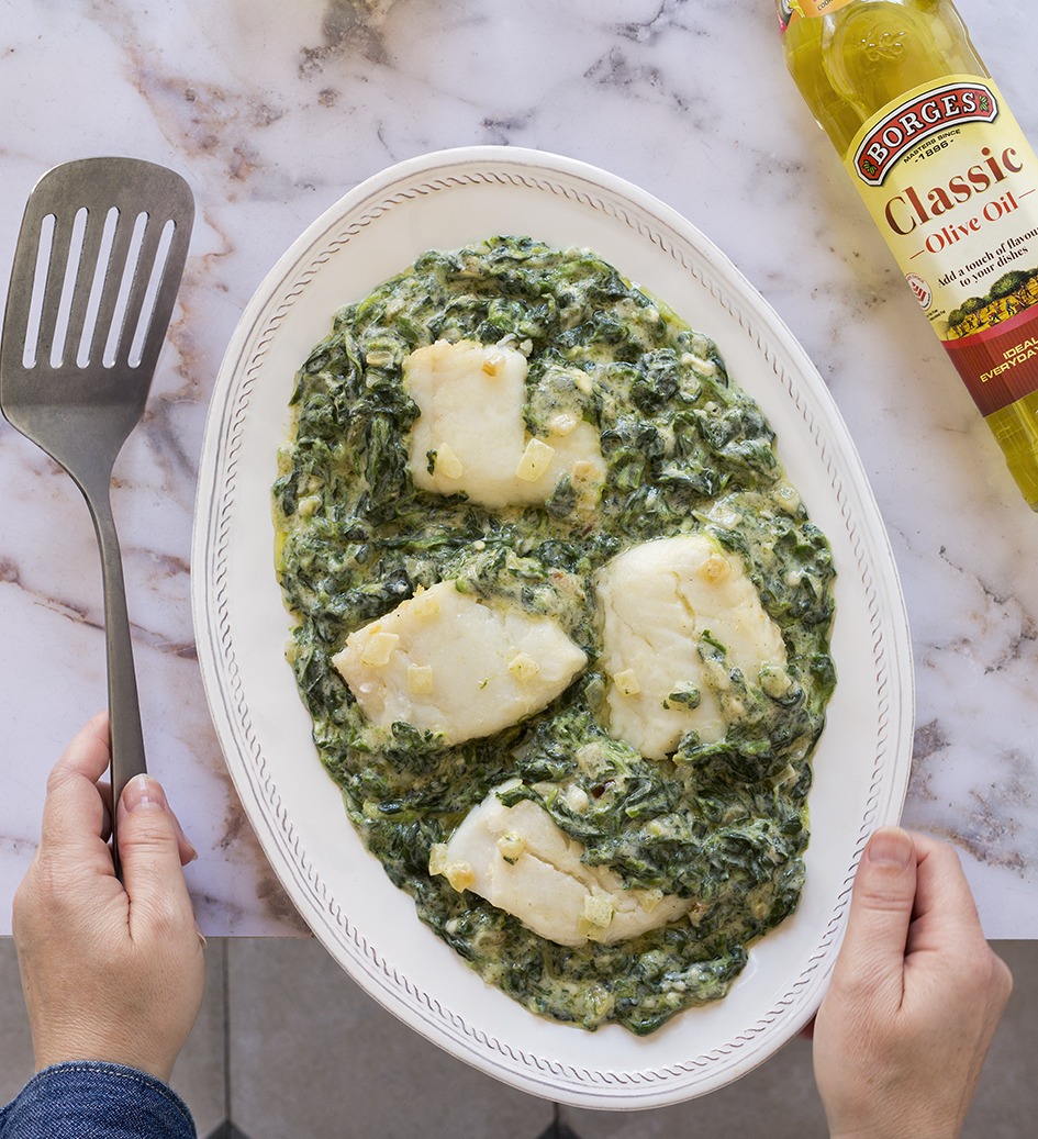 Cod with Creamed Spinach - Borges India