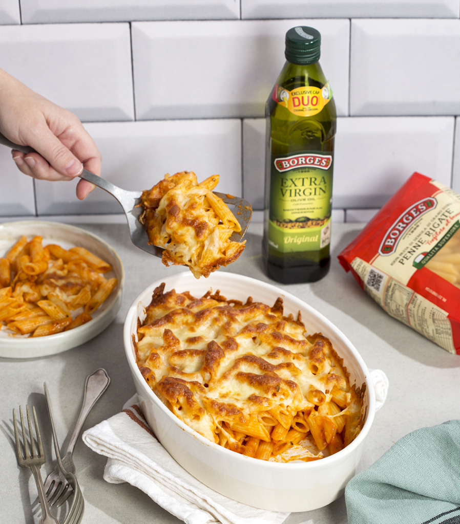Pasta al horno con queso fácil