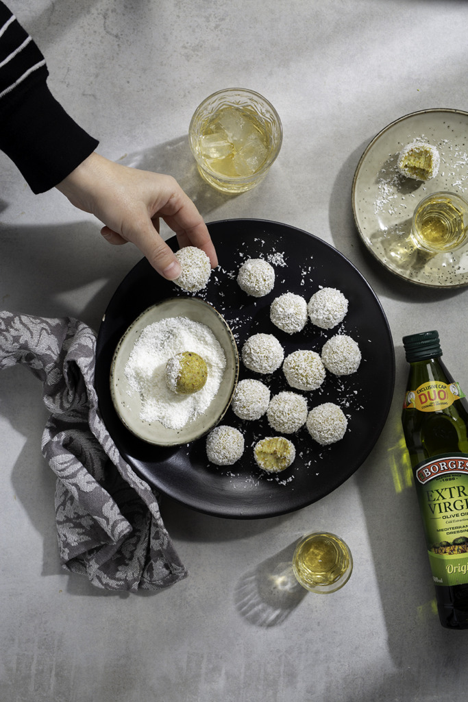 lanýže z bíle čokolády a piástacii