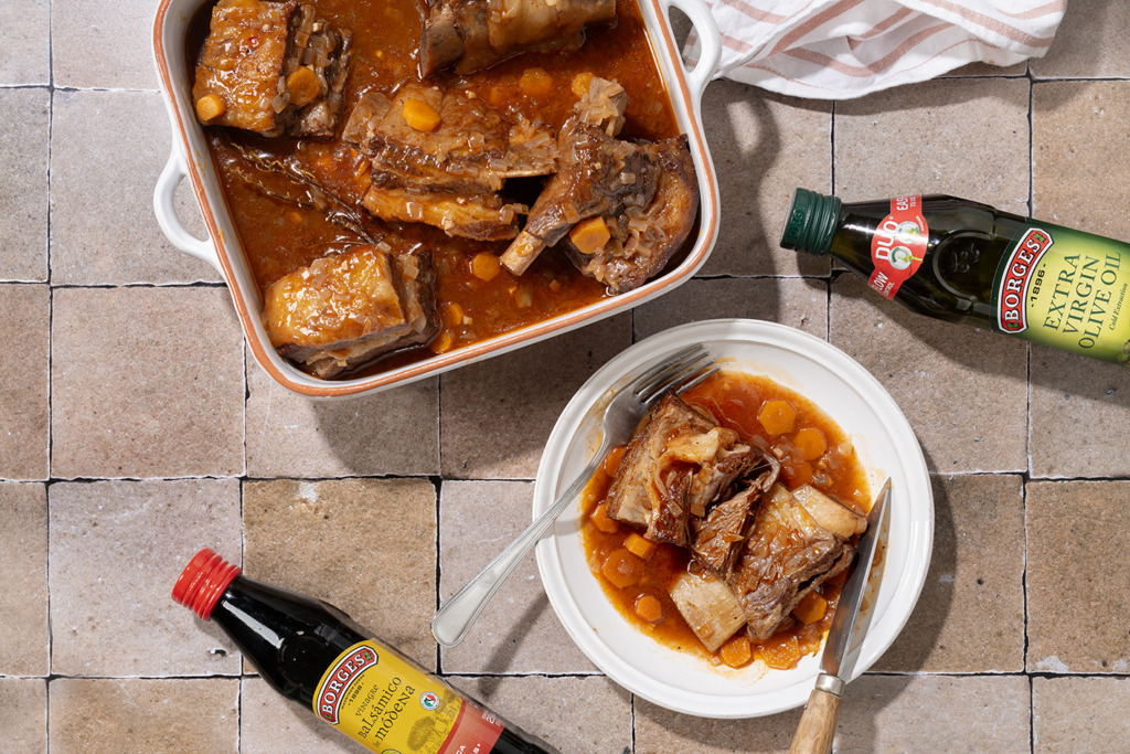 Costillas de ternera braseadas con balsámico