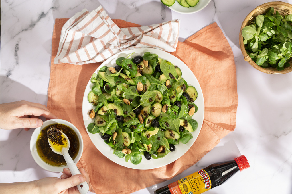 Ensalada verde con vinagreta de aceite de oliva