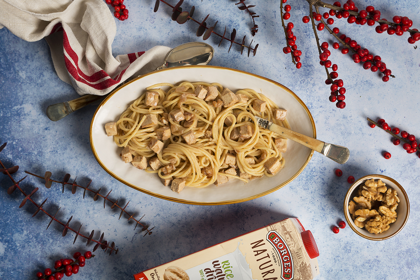 Receta de spaghetti carbonara saludable para Navidad
