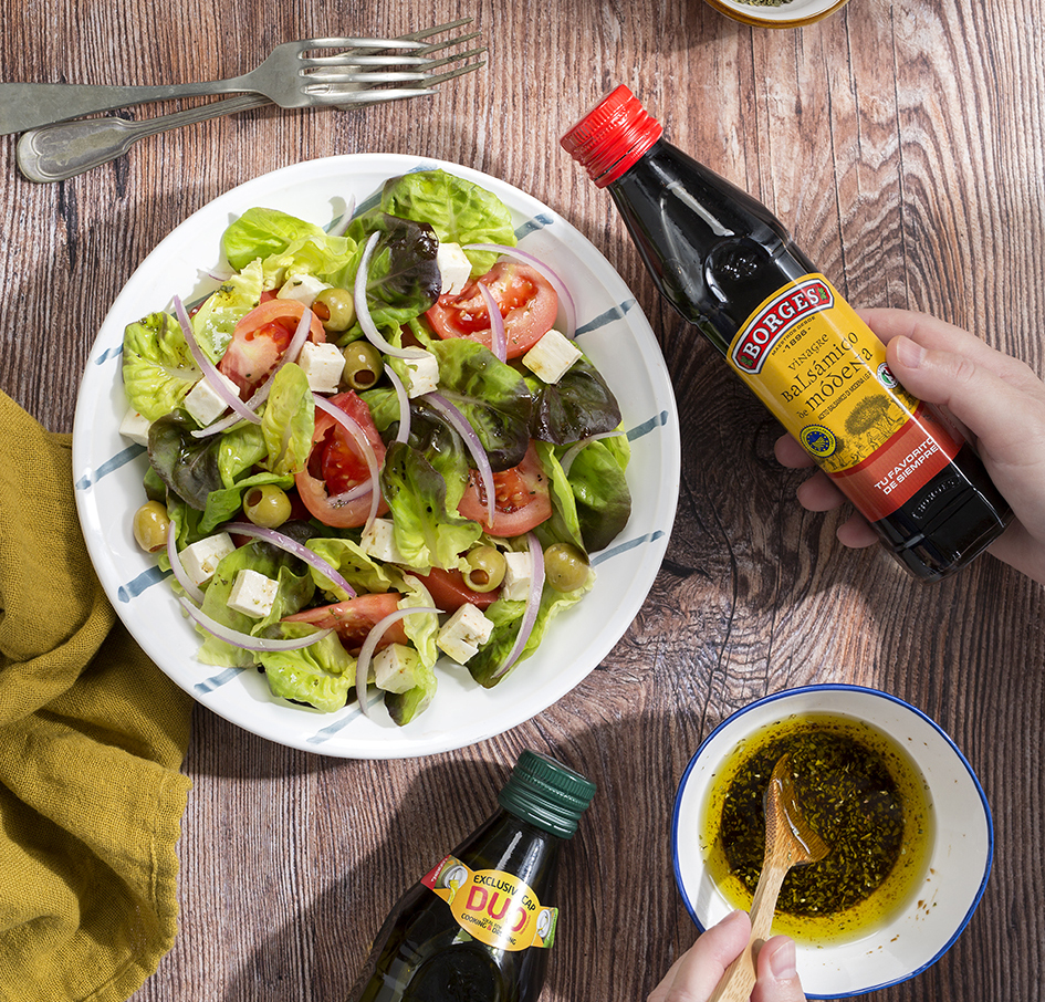 Mediterranean salad healthy, fresh and vegan