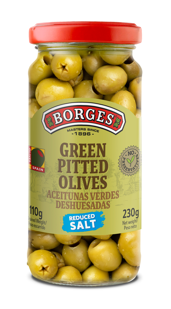 Green pitted olives