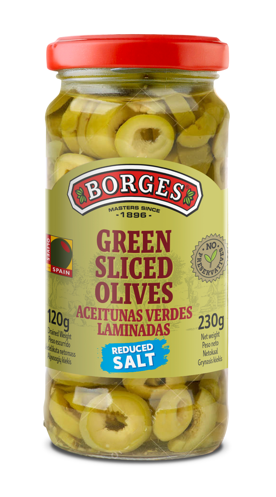 Green Sliced Olives - Borges