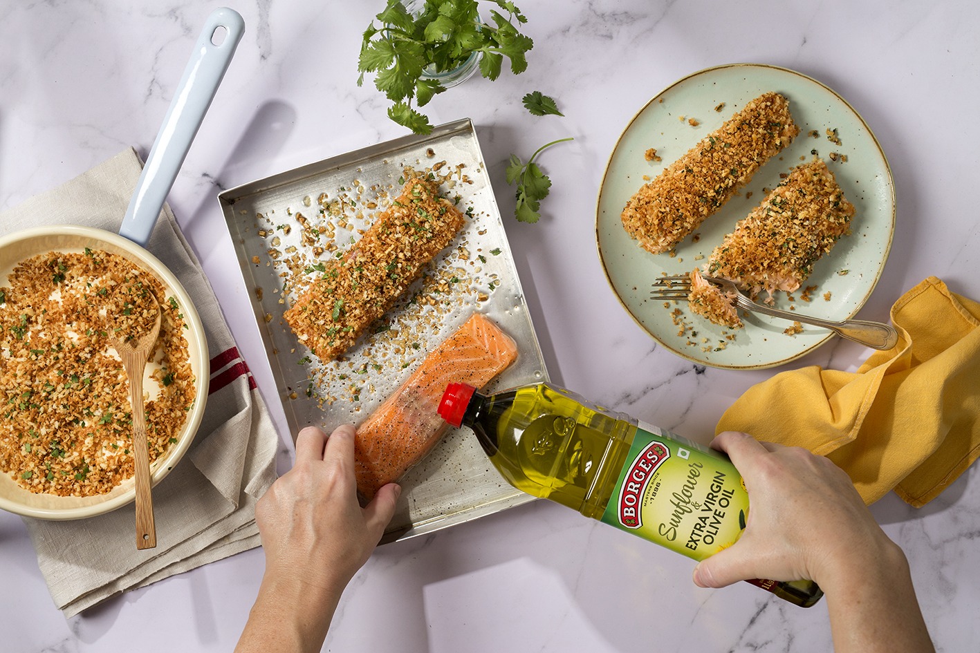 Panko-crusted salmon